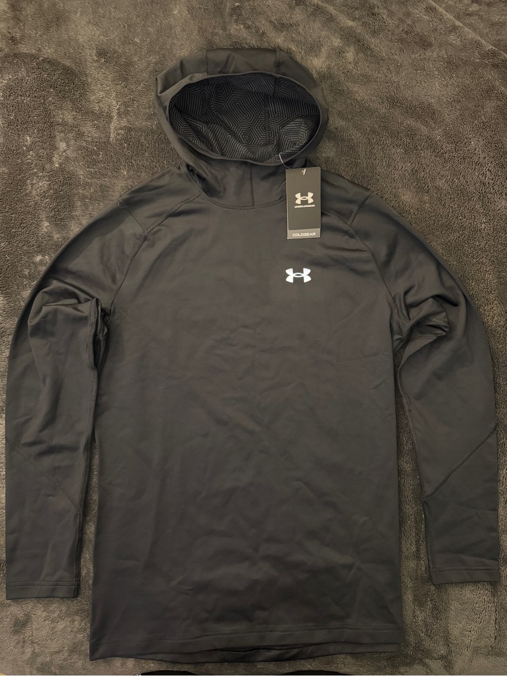 NEW Men's Under Armour Infrared Fitted Hoodie Black Large